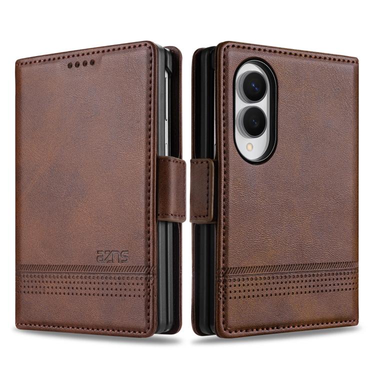 AZNS Magnetic Calf Texture Flip Leather Phone Case, For Samsung Galaxy Z Flip7 FE / Flip6, For Samsung Galaxy Z Fold7 5G, For Samsung Galaxy Z Flip7 5G, For Samsung Galaxy Z Fold6 5G