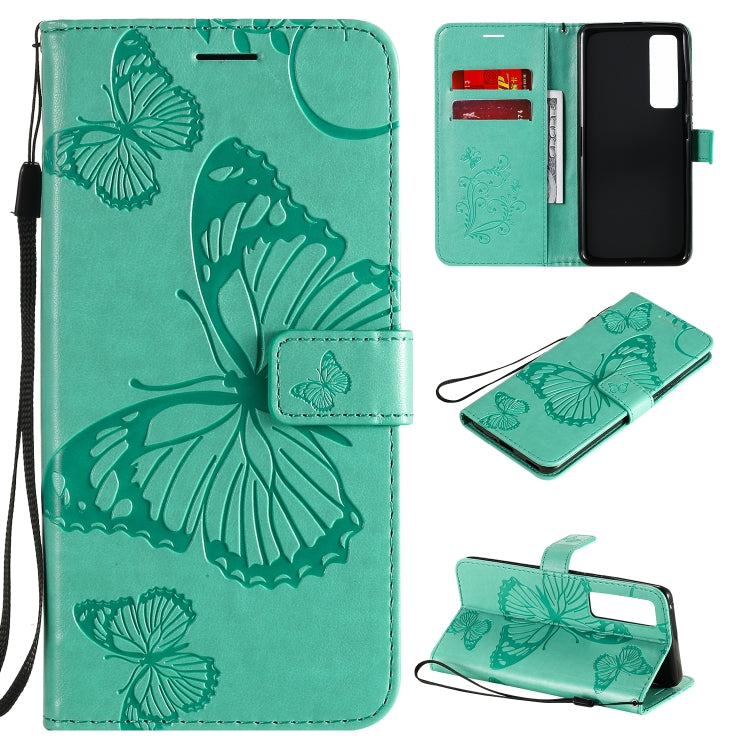 3D Butterflies Embossing Pattern Horizontal Flip Leather Case with Holder & Card Slot & Wallet, For Huawei Nova 7, For Huawei Nova 7 Pro, For Huawei Nova 7 SE / P40 Lite 5G