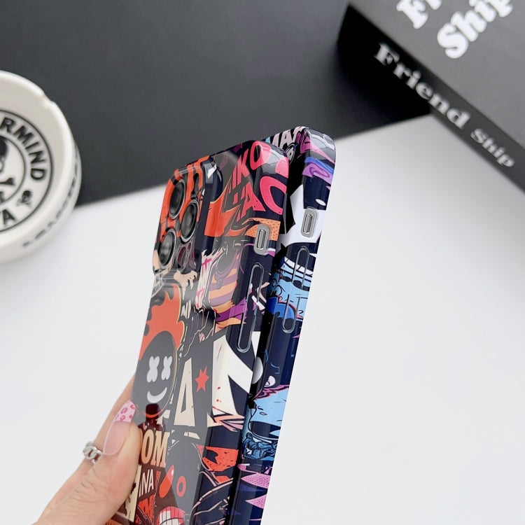 For iPhone SE 2022 / 2020 / 8 / 7 Painted Pattern Precise Hole PC Phone Case(Blue SCR)