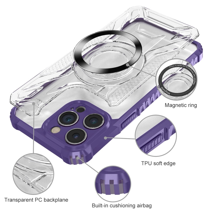 For iPhone 15 Pro Max CD Texture Magsafe Phone Case(Dark Purple)