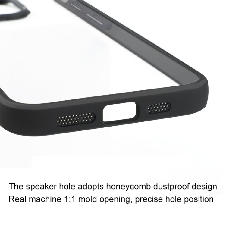 For iPhone 15 Pro Frosted TPU  Transparent PC Phone Case(Black)