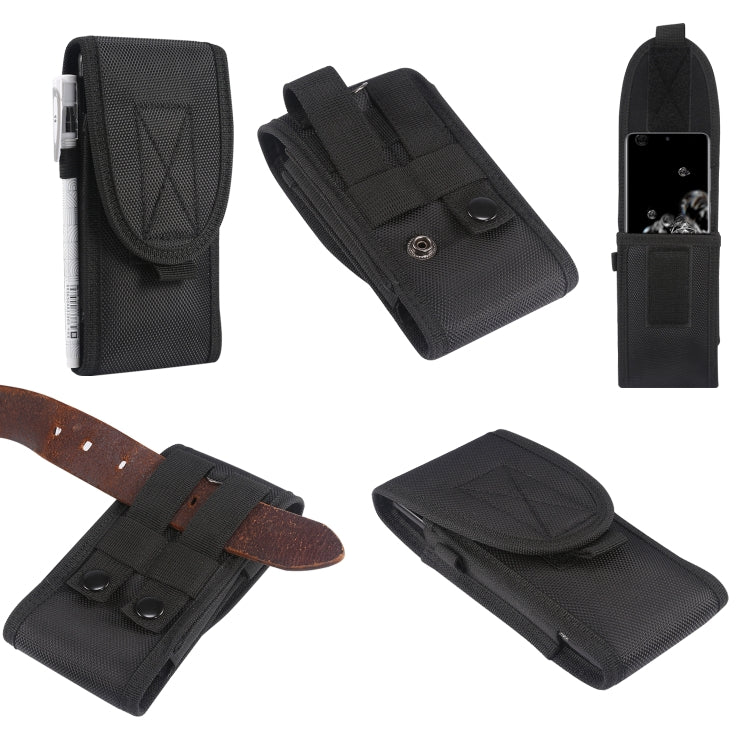 Multifunctional Universal Vertical Nylon Fabric Waist Bag Tactical Belt Bag, For 6.7 inch and Below Phones