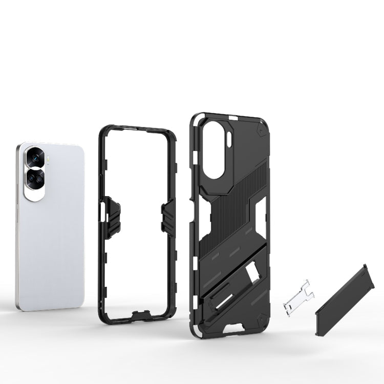 For Honor 90 Lite 5G Global Punk Armor 2 in 1 PC + TPU Phone Case with Holder(Blue)