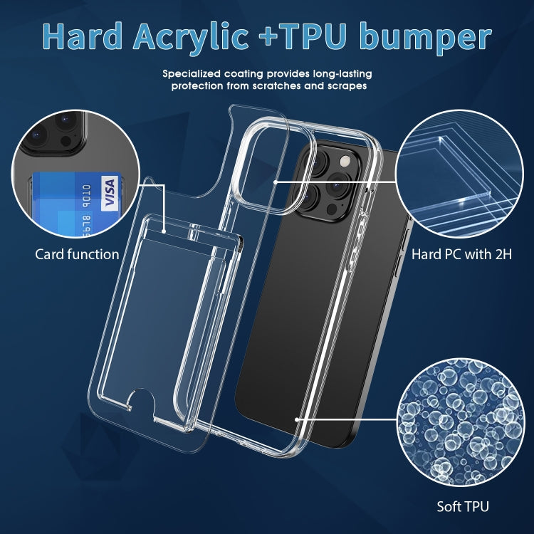 For iPhone 15 Crystal Clear Wallet Air Bag Phone Case(Transparent)