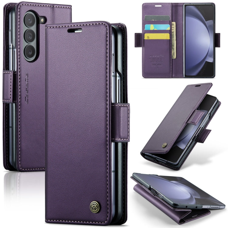 CaseMe 023 Butterfly Buckle Litchi Texture RFID Anti-theft Leather Phone Case, For Samsung Galaxy Z Flip6 / Flip7 FE, For Samsung Galaxy Z Fold6 5G, For Samsung Galaxy Z Fold5, For Samsung Galaxy Z Flip5