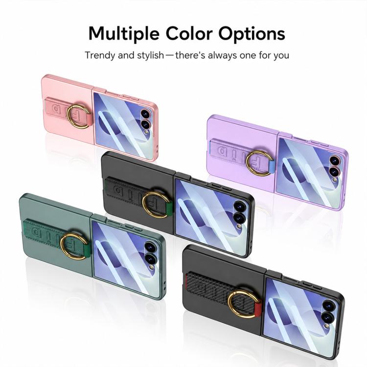 GKK Integrated Ultrathin Shockproof Phone Case with Ring Wrist Strap, For Galaxy Z Flip8 5G, For Samsung Galaxy Z Flip7 5G, For Samsung Galaxy Z Flip6, For Samsung Galaxy Z Flip5, For Samsung Galaxy Z Flip4 5G