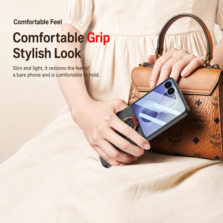 GKK Integrated Ultrathin Shockproof Phone Case with Ring Wrist Strap, For Galaxy Z Flip8 5G, For Samsung Galaxy Z Flip7 5G, For Samsung Galaxy Z Flip6, For Samsung Galaxy Z Flip5, For Samsung Galaxy Z Flip4 5G