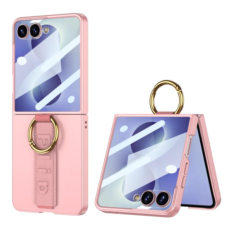GKK Integrated Ultrathin Shockproof Phone Case with Ring Wrist Strap, For Galaxy Z Flip8 5G, For Samsung Galaxy Z Flip7 5G, For Samsung Galaxy Z Flip6, For Samsung Galaxy Z Flip5, For Samsung Galaxy Z Flip4 5G