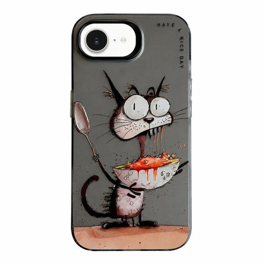 Animal Pattern Oil Painting Series PC + TPU Phone Case, For iPhone 7 / 8 / SE 2020