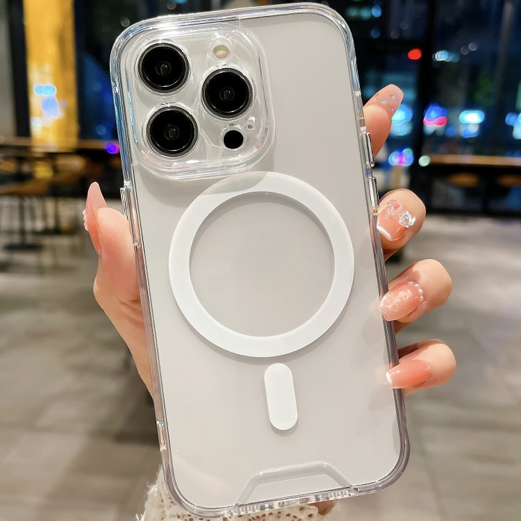 For iPhone 15 Plus Space MagSafe Acrylic Hybrid TPU Phone Case(Transparent)