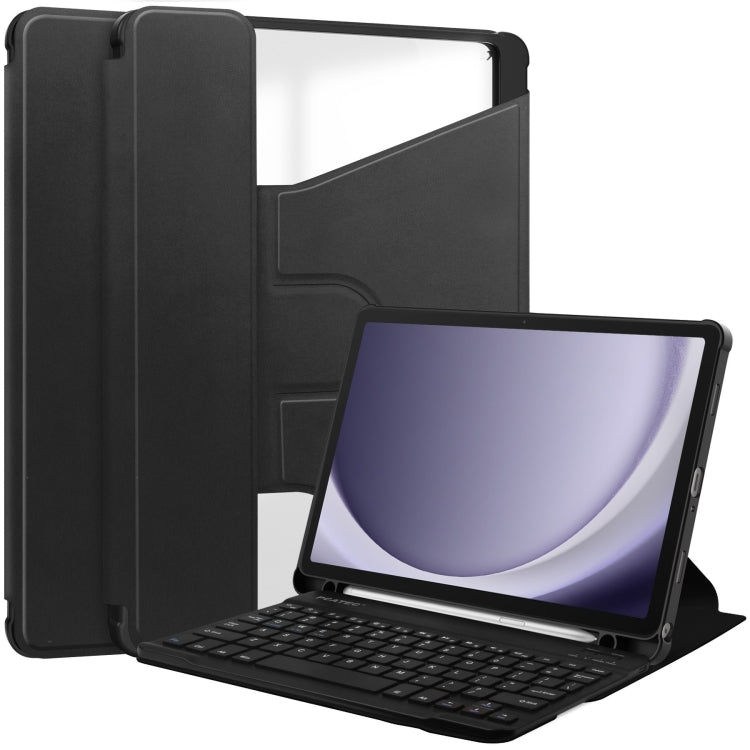 360 Rotation Transparent Smart Leather Case with Keyboard, For Samsung Galaxy Tab A11+, For Samsung Galaxy Tab S9 FE / S10 FE, For Samsung Galaxy Tab S9 FE+ / S10+, For Samsung Galaxy Tab A9+