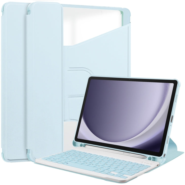 360 Rotation Transparent Smart Leather Case with Keyboard, For Samsung Galaxy Tab A11+, For Samsung Galaxy Tab S9 FE / S10 FE, For Samsung Galaxy Tab S9 FE+ / S10+, For Samsung Galaxy Tab A9+
