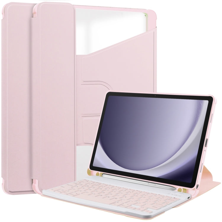 360 Rotation Transparent Smart Leather Case with Keyboard, For Samsung Galaxy Tab A11+, For Samsung Galaxy Tab S9 FE / S10 FE, For Samsung Galaxy Tab S9 FE+ / S10+, For Samsung Galaxy Tab A9+