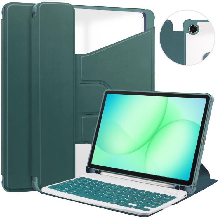 360 Rotation Transparent Smart Leather Case with Keyboard, For Samsung Galaxy Tab A11+, For Samsung Galaxy Tab S9 FE / S10 FE, For Samsung Galaxy Tab S9 FE+ / S10+, For Samsung Galaxy Tab A9+