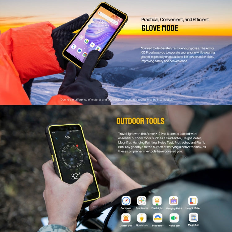 Ulefone Armor X12 Pro, 4GB+64GB, IP68/IP69K Rugged Phone, 5.45 inch Android 13 MediaTek Helio G36 Octa Core, Network: 4G, NFC(All Black)