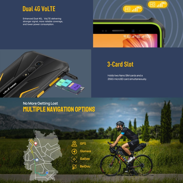 Ulefone Armor X12 Pro, 4GB+64GB, IP68/IP69K Rugged Phone, 5.45 inch Android 13 MediaTek Helio G36 Octa Core, Network: 4G, NFC(Less Green)