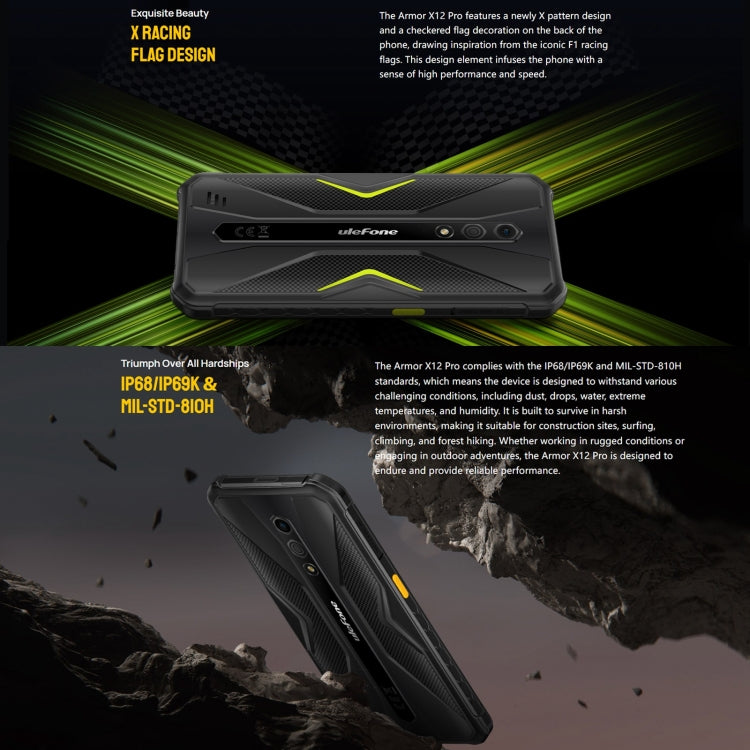 Ulefone Armor X12 Pro, 4GB+64GB, IP68/IP69K Rugged Phone, 5.45 inch Android 13 MediaTek Helio G36 Octa Core, Network: 4G, NFC(Some Orange)