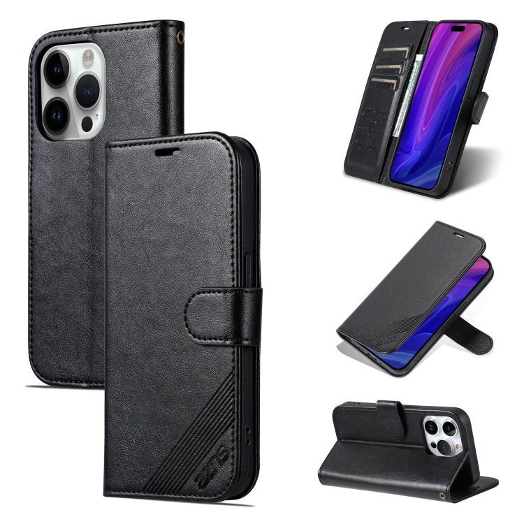 AZNS Sheepskin Texture Flip Leather Phone Case, For iPhone 18 Pro, For iPhone 18 Pro Max, For iPhone 17e / 16e, For iPhone 17 Pro Max, For iPhone 17 Pro, For iPhone 17, For iPhone Air, For iPhone 16 Pro Max