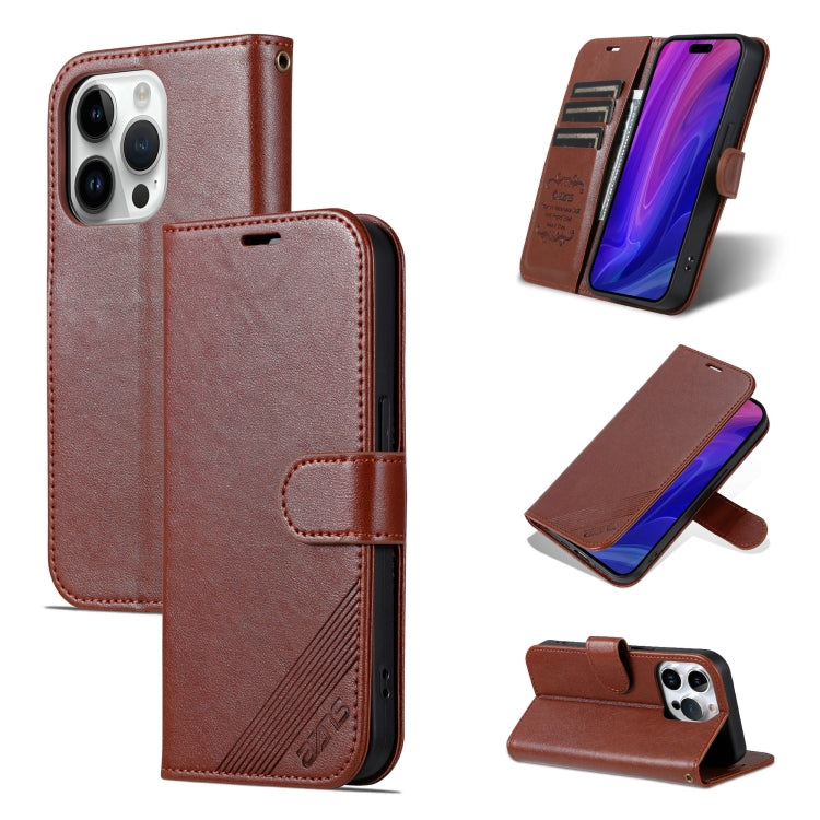 AZNS Sheepskin Texture Flip Leather Phone Case, For iPhone 18 Pro, For iPhone 18 Pro Max, For iPhone 17e / 16e, For iPhone 17 Pro Max, For iPhone 17 Pro, For iPhone 17, For iPhone Air, For iPhone 16 Pro Max