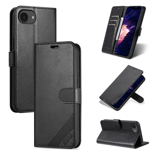 AZNS Sheepskin Texture Flip Leather Phone Case, For iPhone 17e / 16e, For iPhone 17 Pro Max, For iPhone 17 Pro, For iPhone 17, For iPhone Air, For iPhone 16 Pro Max, For iPhone 16 Pro, For iPhone 15 Pro Max