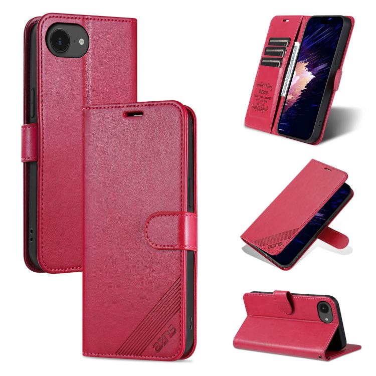 AZNS Sheepskin Texture Flip Leather Phone Case, For iPhone 18 Pro, For iPhone 18 Pro Max, For iPhone 17e / 16e, For iPhone 17 Pro Max, For iPhone 17 Pro, For iPhone 17, For iPhone Air, For iPhone 16 Pro Max