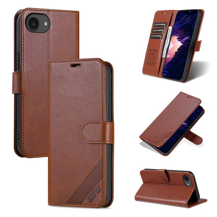 AZNS Sheepskin Texture Flip Leather Phone Case, For iPhone 18 Pro, For iPhone 18 Pro Max, For iPhone 17e / 16e, For iPhone 17 Pro Max, For iPhone 17 Pro, For iPhone 17, For iPhone Air, For iPhone 16 Pro Max