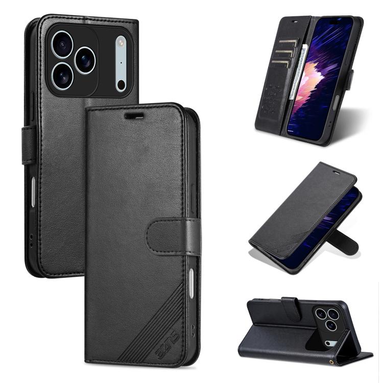 AZNS Sheepskin Texture Flip Leather Phone Case, For iPhone 18 Pro, For iPhone 18 Pro Max, For iPhone 17e / 16e, For iPhone 17 Pro Max, For iPhone 17 Pro, For iPhone 17, For iPhone Air, For iPhone 16 Pro Max