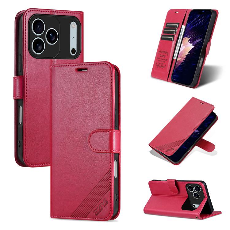 AZNS Sheepskin Texture Flip Leather Phone Case, For iPhone 18 Pro, For iPhone 18 Pro Max, For iPhone 17e / 16e, For iPhone 17 Pro Max, For iPhone 17 Pro, For iPhone 17, For iPhone Air, For iPhone 16 Pro Max