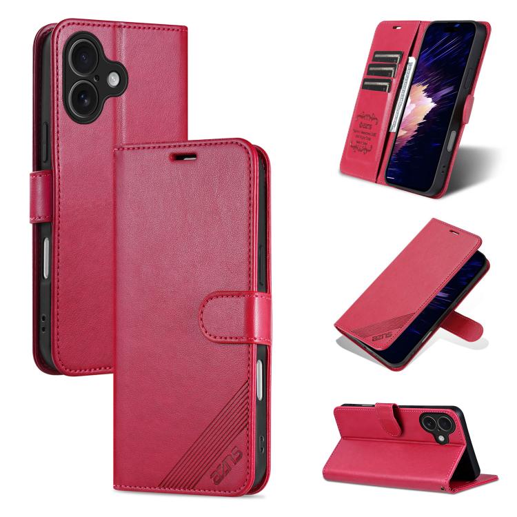 AZNS Sheepskin Texture Flip Leather Phone Case, For iPhone 18 Pro, For iPhone 18 Pro Max, For iPhone 17e / 16e, For iPhone 17 Pro Max, For iPhone 17 Pro, For iPhone 17, For iPhone Air, For iPhone 16 Pro Max