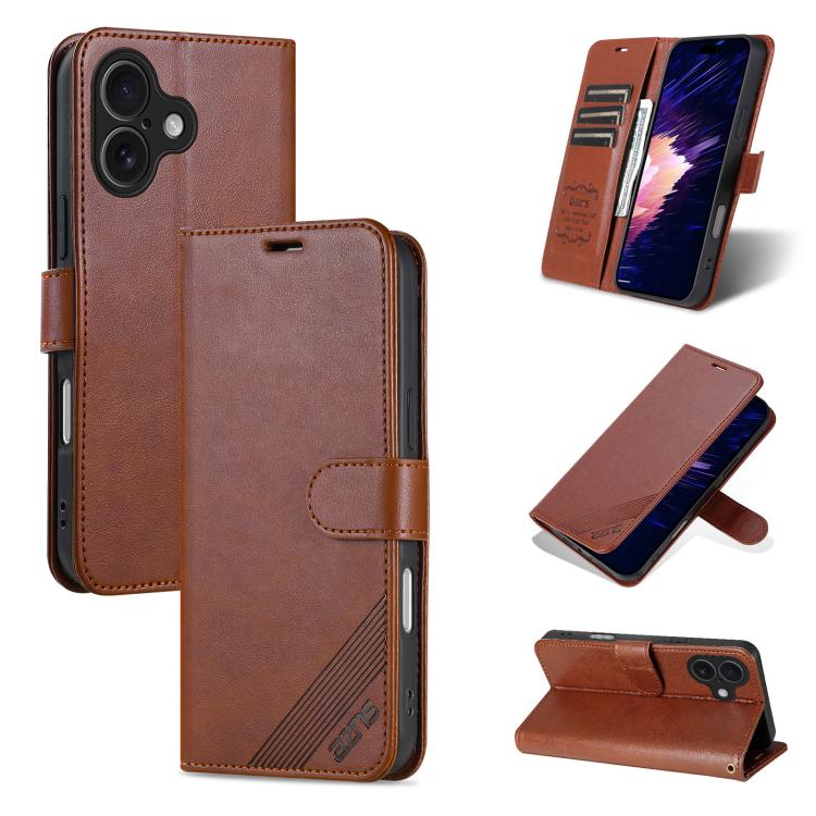 AZNS Sheepskin Texture Flip Leather Phone Case, For iPhone 18 Pro, For iPhone 18 Pro Max, For iPhone 17e / 16e, For iPhone 17 Pro Max, For iPhone 17 Pro, For iPhone 17, For iPhone Air, For iPhone 16 Pro Max