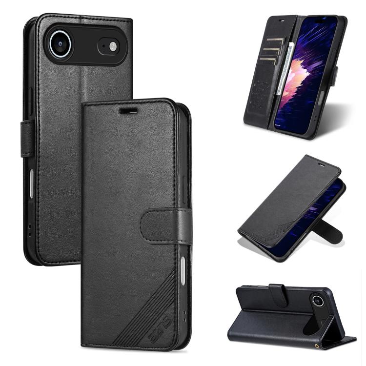 AZNS Sheepskin Texture Flip Leather Phone Case, For iPhone 18 Pro, For iPhone 18 Pro Max, For iPhone 17e / 16e, For iPhone 17 Pro Max, For iPhone 17 Pro, For iPhone 17, For iPhone Air, For iPhone 16 Pro Max