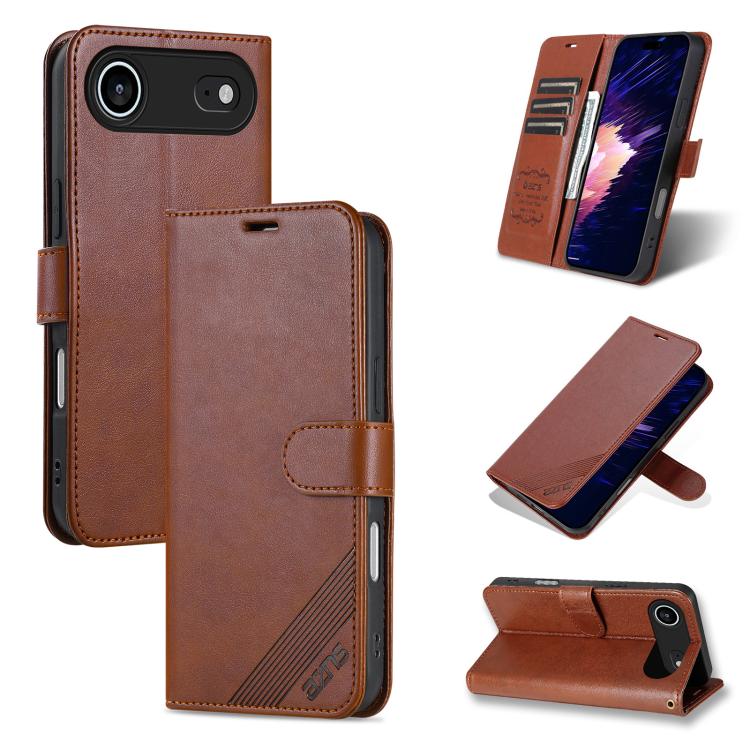 AZNS Sheepskin Texture Flip Leather Phone Case, For iPhone 18 Pro, For iPhone 18 Pro Max, For iPhone 17e / 16e, For iPhone 17 Pro Max, For iPhone 17 Pro, For iPhone 17, For iPhone Air, For iPhone 16 Pro Max