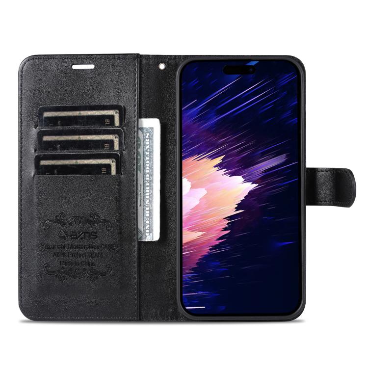 AZNS Sheepskin Texture Flip Leather Phone Case, For iPhone 18 Pro, For iPhone 18 Pro Max, For iPhone 17e / 16e, For iPhone 17 Pro Max, For iPhone 17 Pro, For iPhone 17, For iPhone Air, For iPhone 16 Pro Max