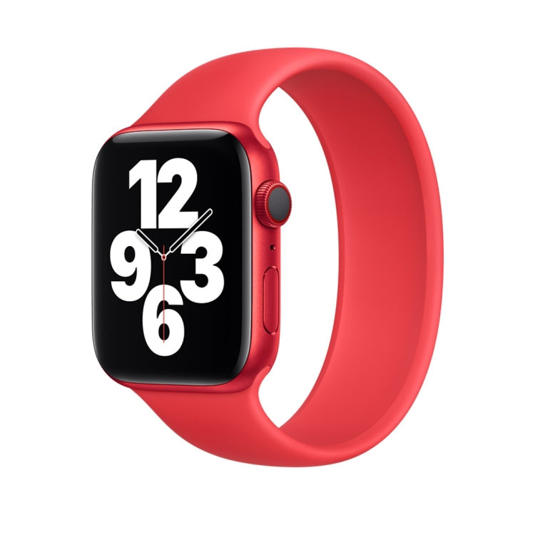 For Apple Watch Series 8&7 41mm / SE 2&6&SE&5&4 40mm / 3&2&1 38mm Solid Color Elastic Silicone Watch Band, Size:L 156mm, Size:L 156mm