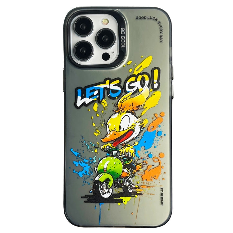 Double Layer Color Silver Series Animal Oil Painting Phone Case, For iPhone 12 Pro