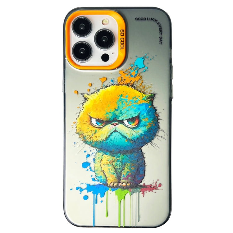 Double Layer Color Silver Series Animal Oil Painting Phone Case, For iPhone 12 Pro