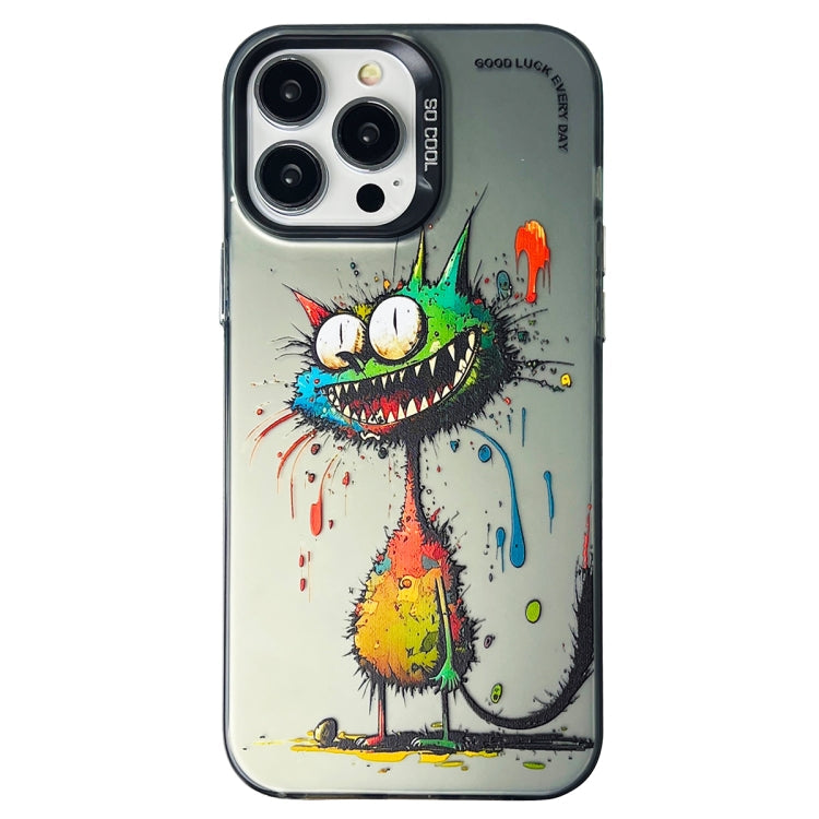 Double Layer Color Silver Series Animal Oil Painting Phone Case, For iPhone 12 Pro