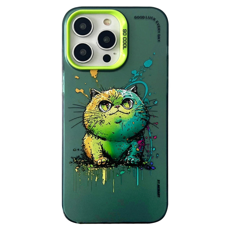 Double Layer Color Silver Series Animal Oil Painting Phone Case, For iPhone 12 Pro