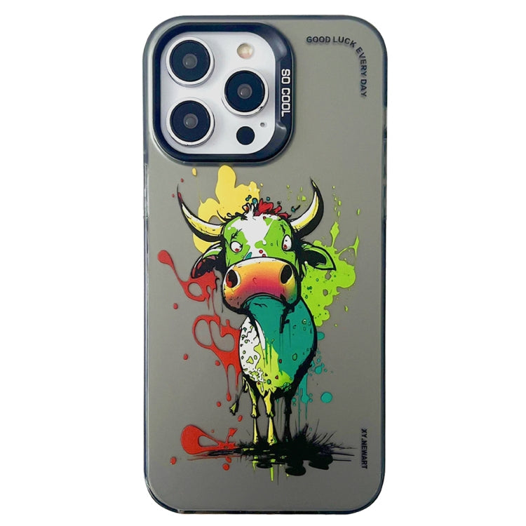 Double Layer Color Silver Series Animal Oil Painting Phone Case, For iPhone 12 Pro