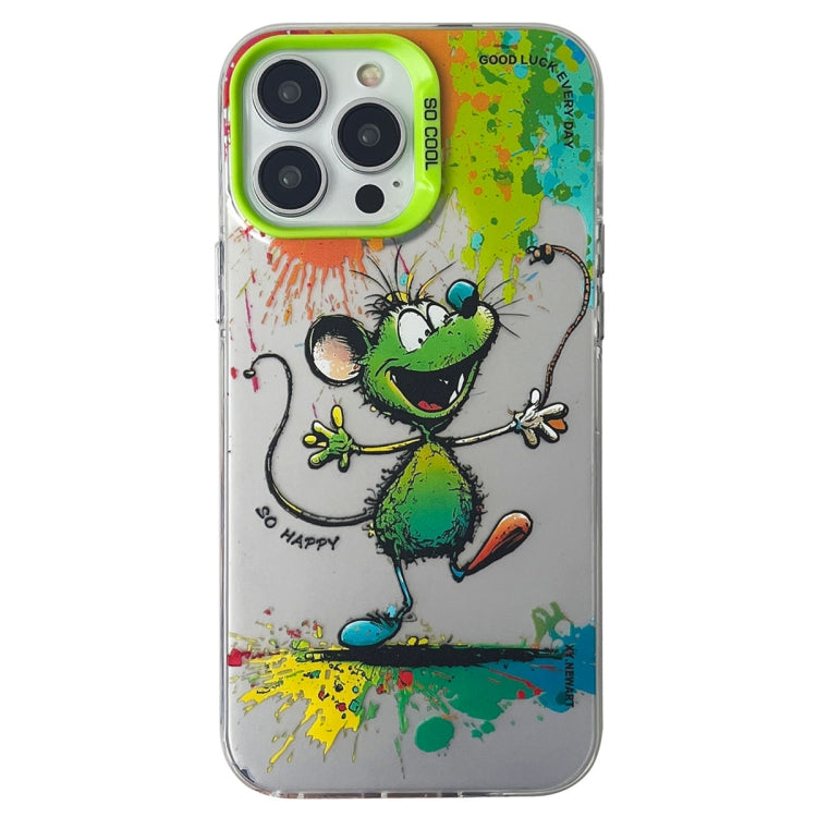 Double Layer Color Silver Series Animal Oil Painting Phone Case, For iPhone 12 Pro