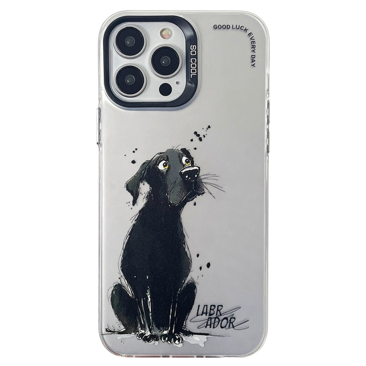 Double Layer Color Silver Series Animal Oil Painting Phone Case, For iPhone 12 Pro