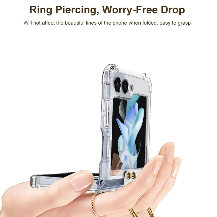 For Samsung Galaxy Z Flip5 GKK MagSafe Airbag Hinge Shockproof Phone Case with Ring Holder(Black)