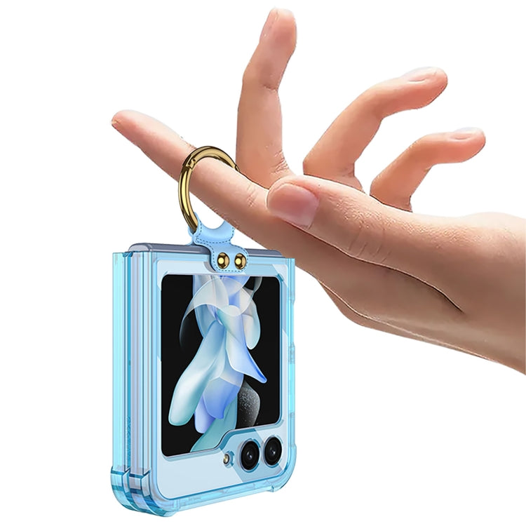 For Samsung Galaxy Z Flip5 GKK MagSafe Airbag Hinge Shockproof Phone Case with Ring Holder(Black)