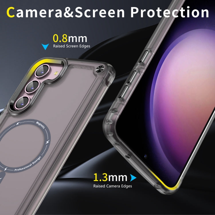 For Samsung Galaxy S22 5G Skin Feel TPU  PC MagSafe Magnetic Phone Case(Transparent Black)