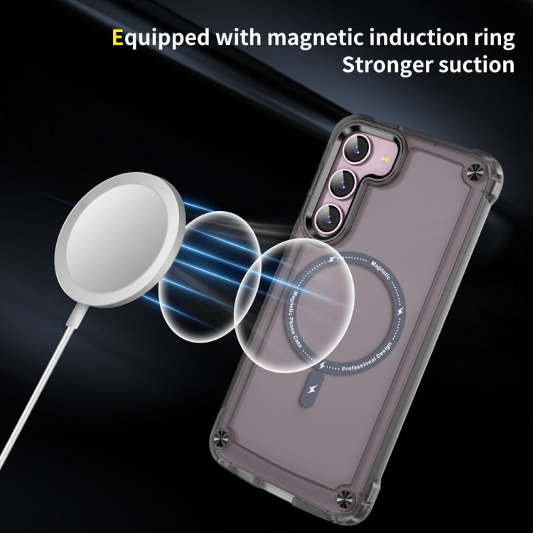 For Samsung Galaxy S22 5G Skin Feel TPU  PC MagSafe Magnetic Phone Case(Transparent Black)