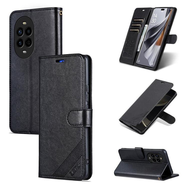 For Huawei nova13 Pro AZNS Sheepskin Texture Flip Leather Phone Case(Black)