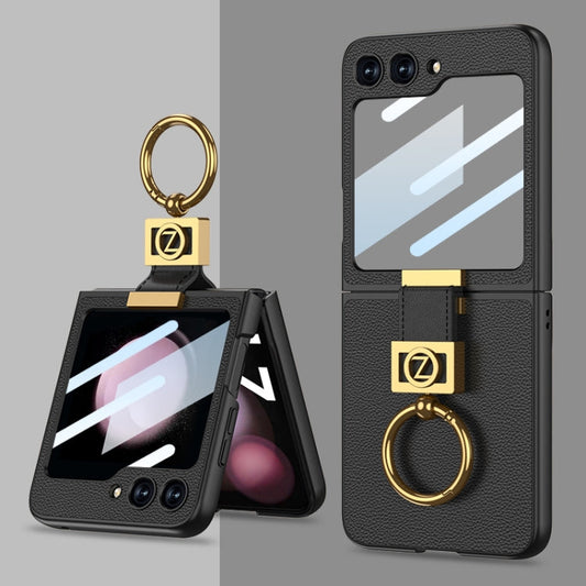GKK Ultra-thin Z Ring Holder Leather Phone Case, For Samsung Galaxy Z Flip5
