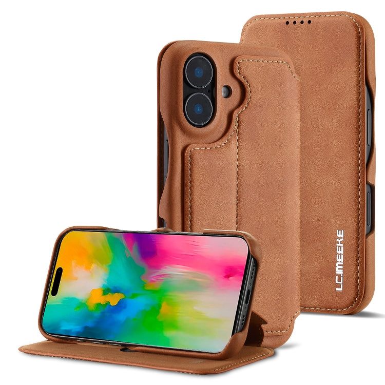 LC.IMEEKE Hon Ancient Series Flip Leather Phone Case, For iPhone 16 Pro Max, For iPhone 16 Pro, For iPhone 16 Plus, For iPhone 16