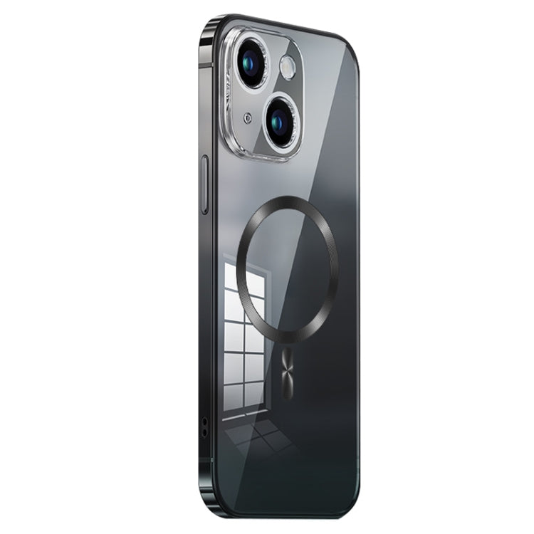 MagSafe Magnetic Stainless Steel Frame Transparent TPU Phone Case, For iPhone 14, For iPhone 14 Pro Max