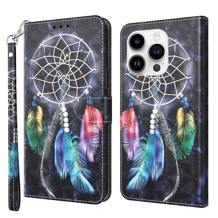 3D Painted Leather Phone Case, For iPhone 15 Pro Max, For iPhone 15 Pro